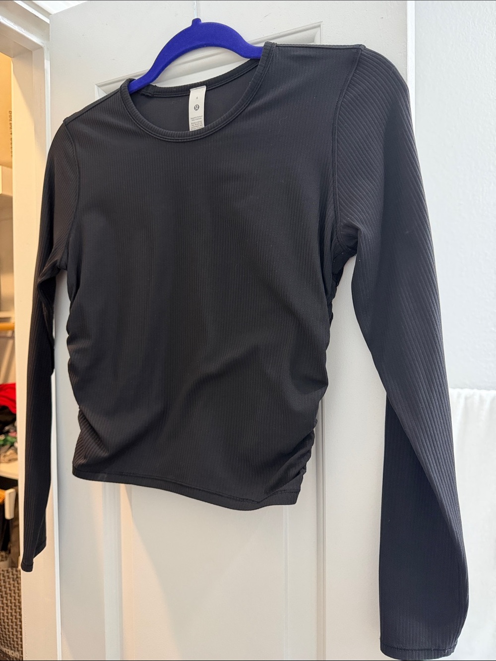 Only worn once - Long-Sleeve Ribbed Crewneck Top -